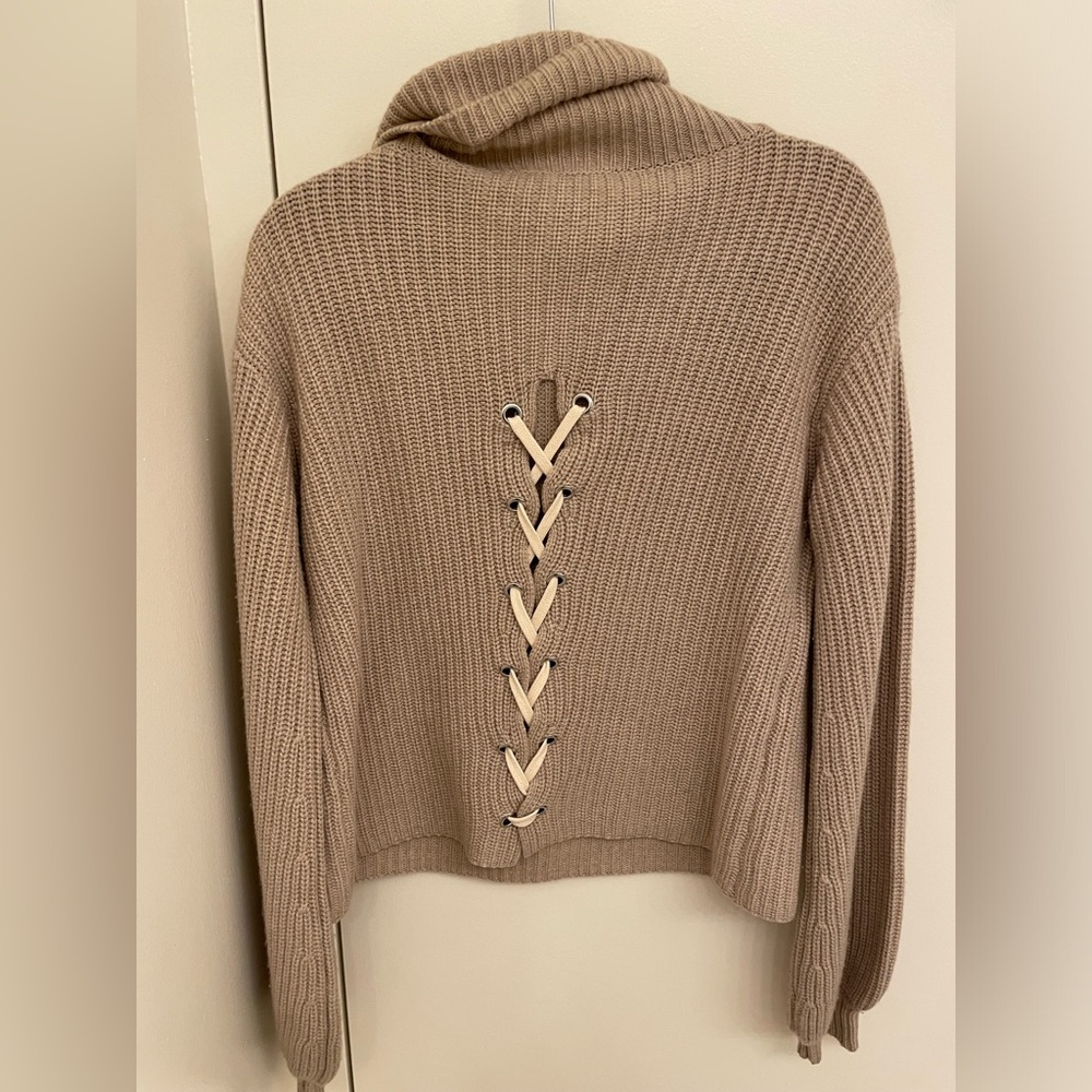 Generation Love Cowl Neck Lace Up Back Sweater Size Medium
